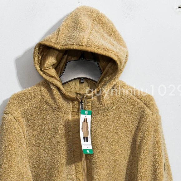 1 Madison Ladies' Fuzzy Jacket in khaki - Picture 3 of 7